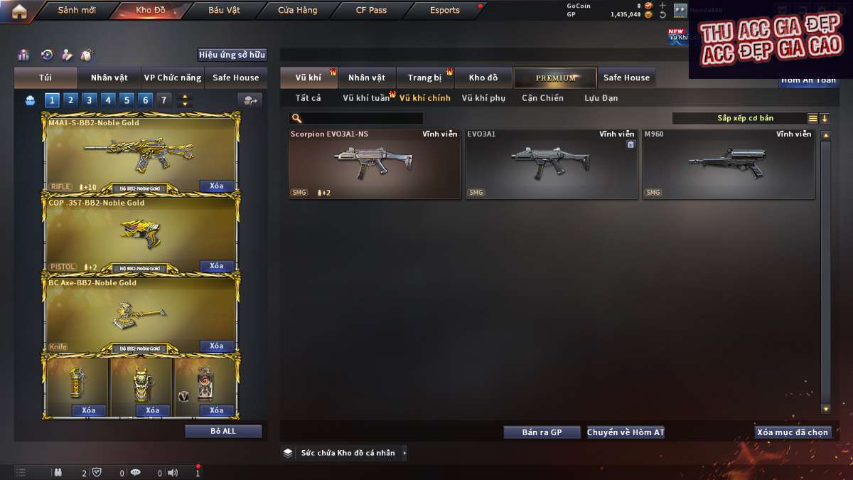 shop acc cf uy tin gia re